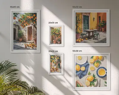 Agrumi nei giardini set di 5 quadri