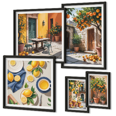 Set di 5 quadri Agrumi nei giardini