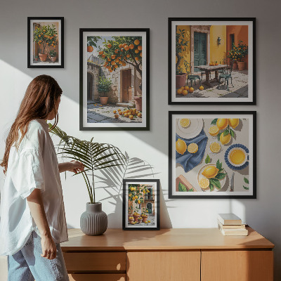 Set di 5 quadri Agrumi nei giardini