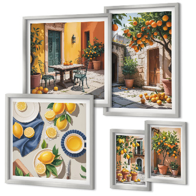Set di 5 quadri Agrumi nei giardini