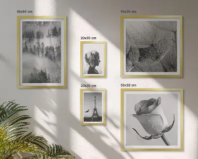 Set di quadri incorniciati paesaggio urbano naturalistico in bianco e nero
