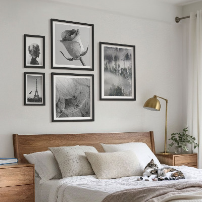 Set di quadri incorniciati città naturale in bianco e nero
