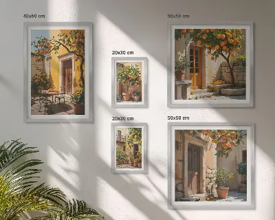 Agrumi nei giardini polittico con cornice