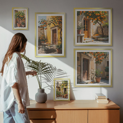 Polittico con cornice Agrumi nei giardini