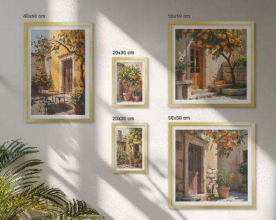 Polittico con cornice Agrumi nei giardini