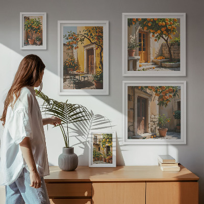 Polittico con cornice Agrumi nei giardini