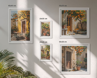 Polittico con cornice Agrumi nei giardini