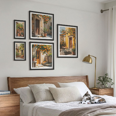 Polittico con cornice Agrumi nei giardini
