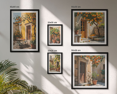 Polittico con cornice Agrumi nei giardini