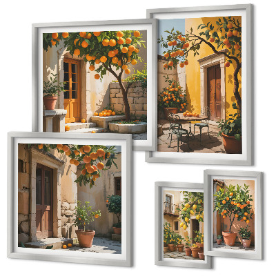 Polittico con cornice Agrumi nei giardini