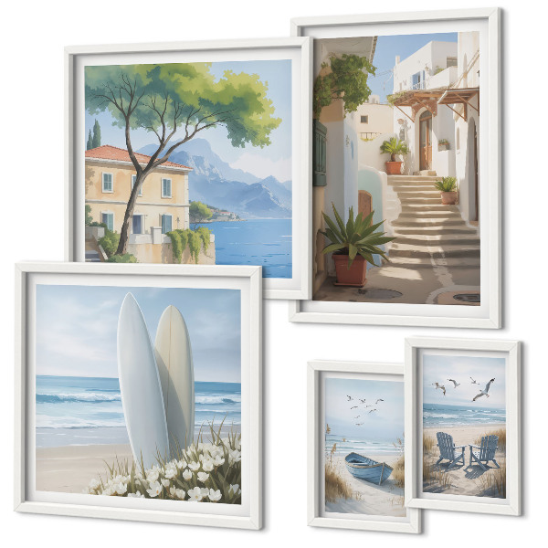 Polittico con cornice Eleganti viste sul mare
