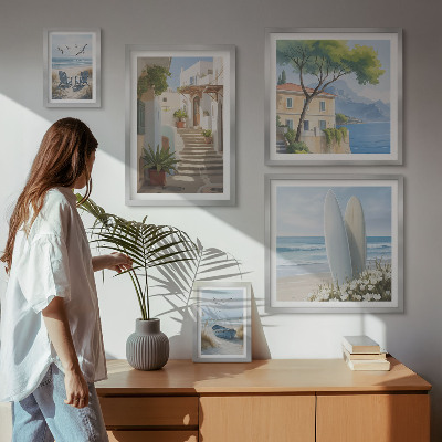 Polittico con cornice Eleganti viste sul mare