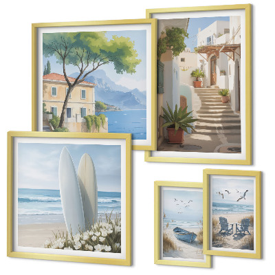 Polittico con cornice Eleganti viste sul mare