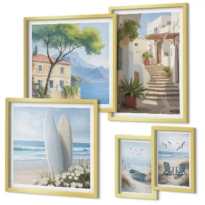 Polittico con cornice viste eleganti sul mare