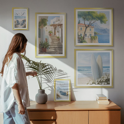 Polittico con cornice Eleganti viste sul mare