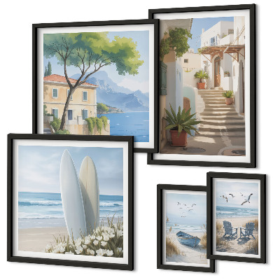 Polittico con cornice Eleganti viste sul mare