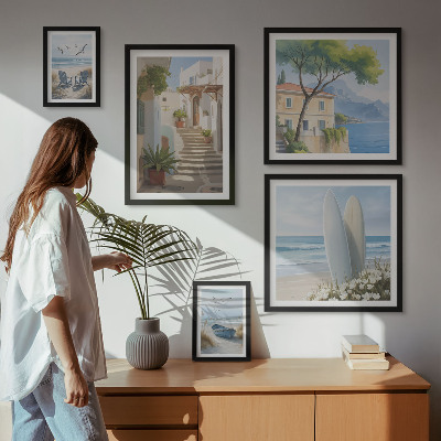 Polittico con cornice Eleganti viste sul mare