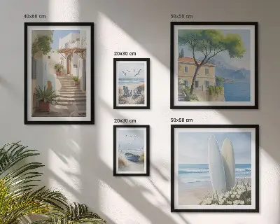 Polittico con cornice viste eleganti sul mare