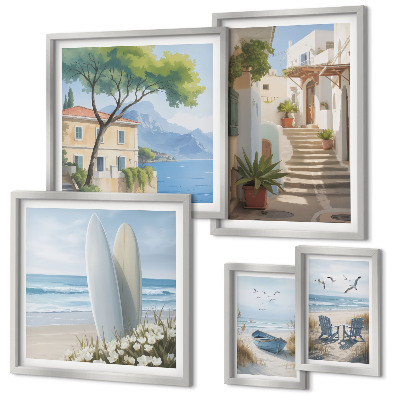 Polittico con cornice Eleganti viste sul mare