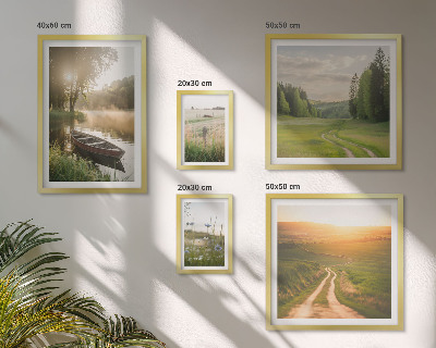 Set di 5 quadri Paesaggi di acqua e vegetazione
