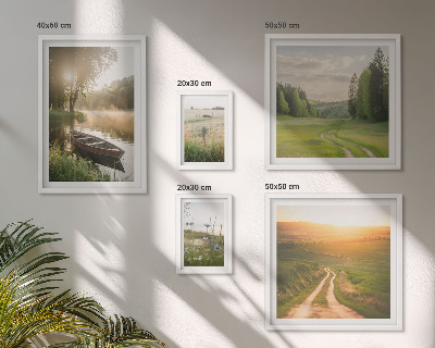 Set di 5 quadri Paesaggi di acqua e vegetazione