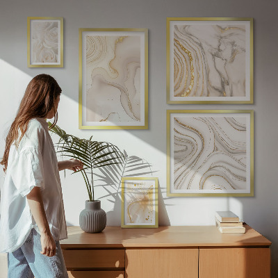 Set di quadri incorniciati Composizioni astratte sui toni del beige