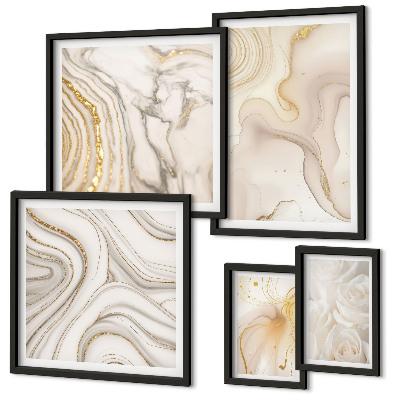 Set di quadri incorniciati Composizioni astratte sui toni del beige