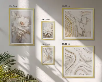 Polittico con cornice motivi floreali astratti ed eleganza