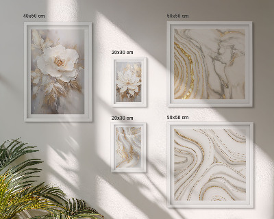 Polittico con cornice Motivi floreali astratti, eleganza