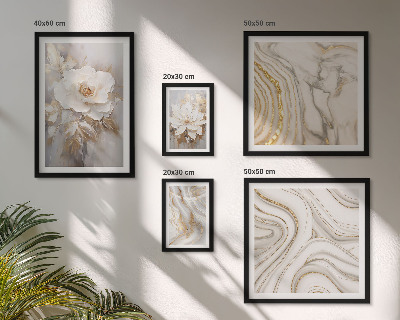 Polittico con cornice Motivi floreali astratti, eleganza