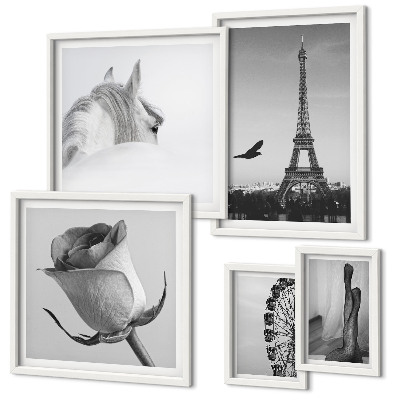 Set di 5 quadri Eleganti immagini in bianco e nero