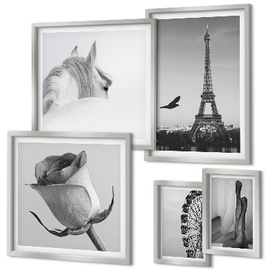 Set di 5 quadri Eleganti immagini in bianco e nero