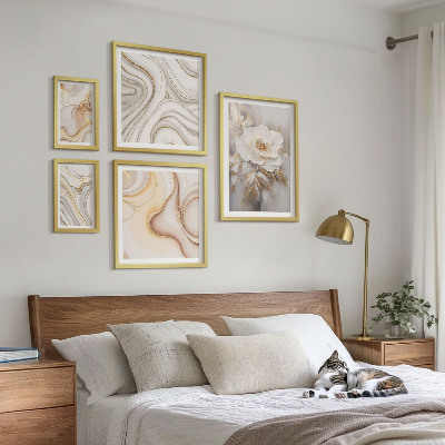 Set di quadri incorniciati Motivi floreali, eleganza astratta