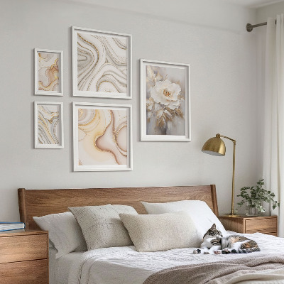 Set di quadri incorniciati Motivi floreali, eleganza astratta