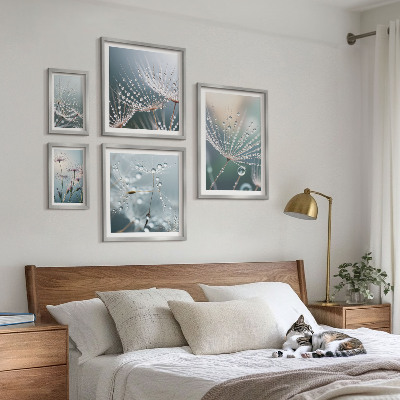 Polittico con cornice Piante minimaliste a forma di goccia di rugiada