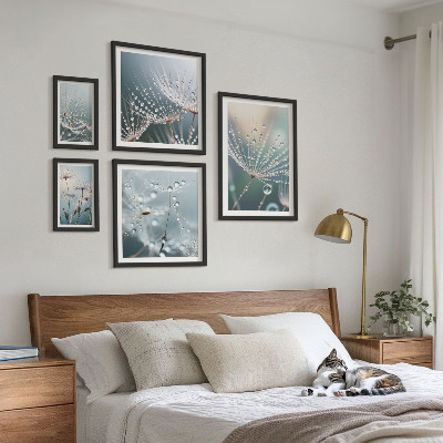 Polittico con cornice Piante minimaliste a forma di goccia di rugiada