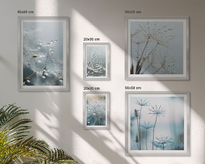Set di 5 quadri Motivi vegetali, gocce d'acqua