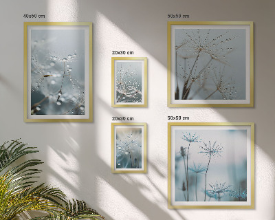 Set di 5 quadri Motivi vegetali, gocce d'acqua