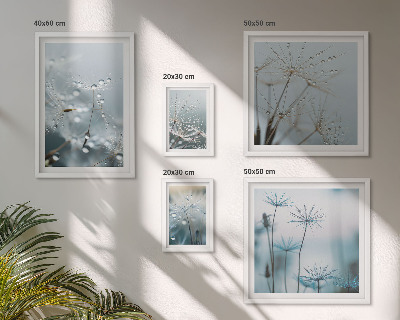 Set di 5 quadri Motivi vegetali, gocce d'acqua