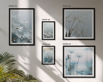 Set di 5 quadri Motivi vegetali, gocce d'acqua