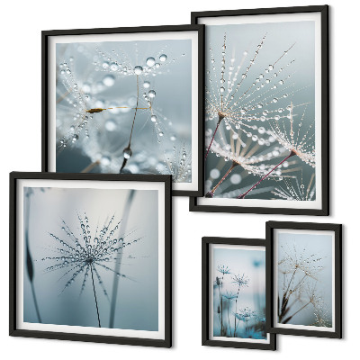 Set di quadri incorniciati Gocce d'acqua sulle piante