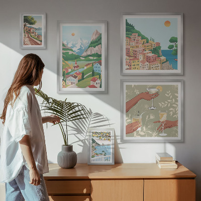 Set di 5 quadri Paesaggi incantevoli per il relax