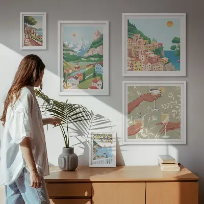 Set di 5 quadri con paesaggi incantevoli per il relax