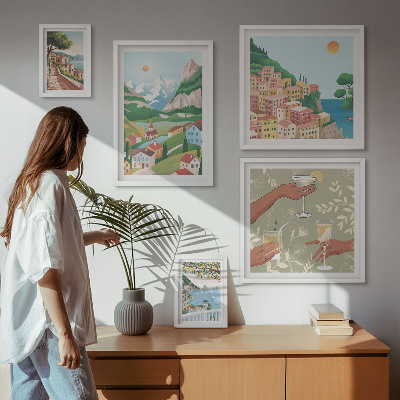 Set di 5 quadri Paesaggi incantevoli per il relax