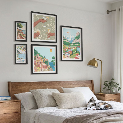 Set di 5 quadri Paesaggi incantevoli per il relax
