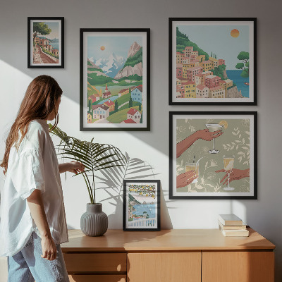 Set di 5 quadri Paesaggi incantevoli per il relax