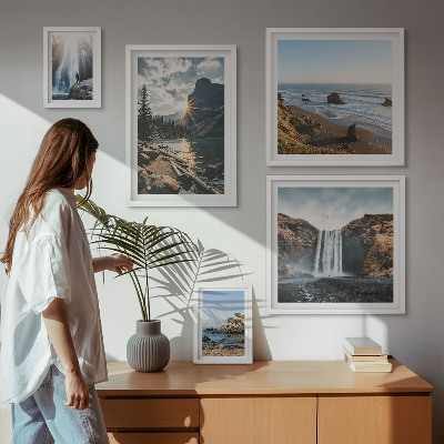 Polittico con cornice Paesaggi, cascate, spiagge