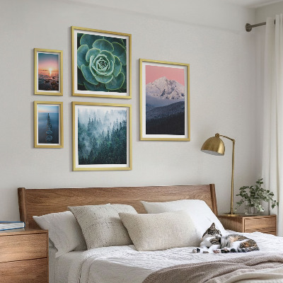 Set di 5 quadri Paesaggi montagne mare boho