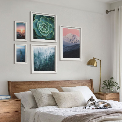 Set di 5 quadri Paesaggi montagne mare boho