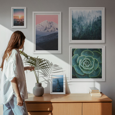 Set di 5 quadri Paesaggi montagne mare boho